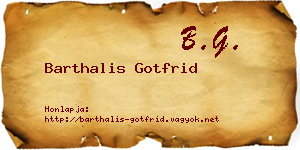 Barthalis Gotfrid névjegykártya